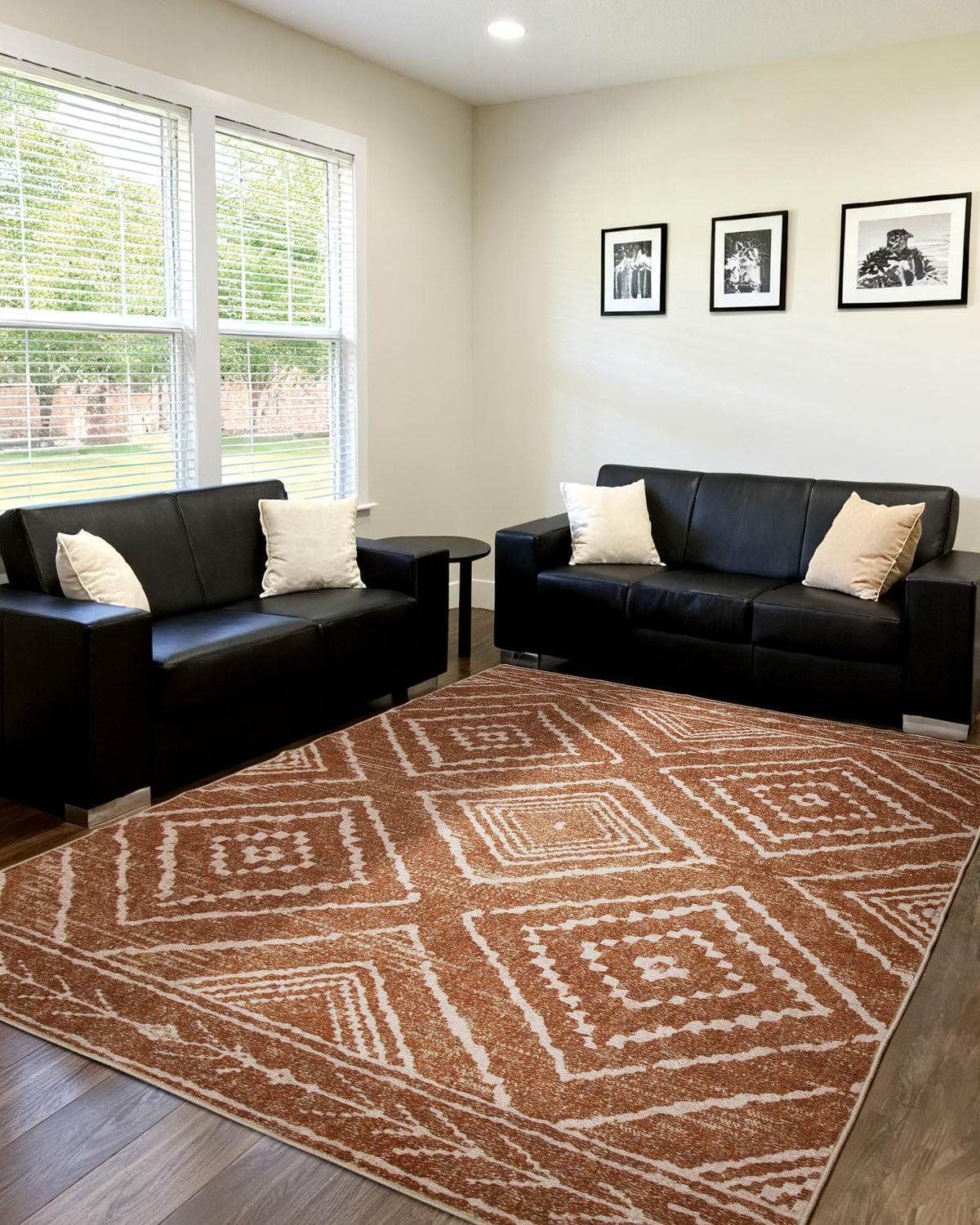 BESTSWEETIE living room rug complements modern decor and tribal print.
