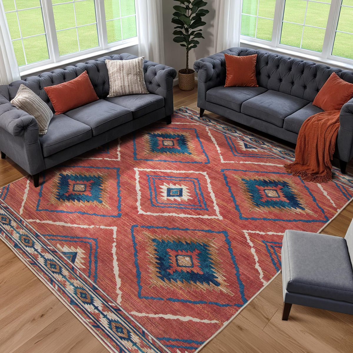 BESTSWEETIE low-pile rug designed for high-traffic areas