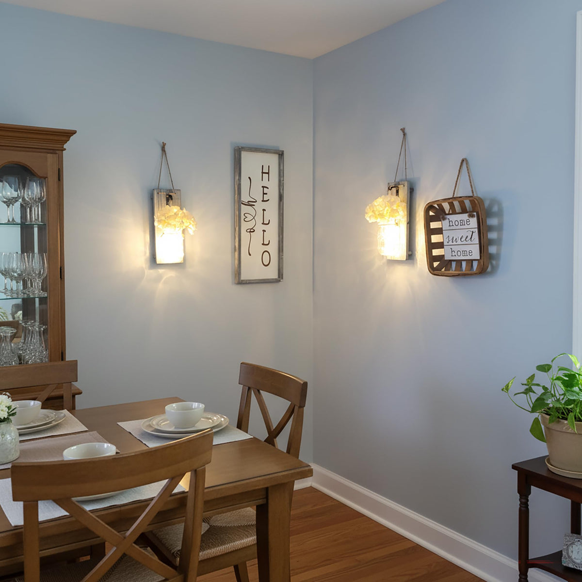 Besuerte two-piece wall sconces with mason jar details for versatile living room accents.