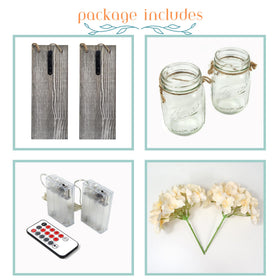 Besuerte wall hanging decor with LED string lighting adds cozy farmhouse charm.