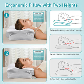 Besyodo pillow for back and stomach sleepers with lower profile for neutral spine.