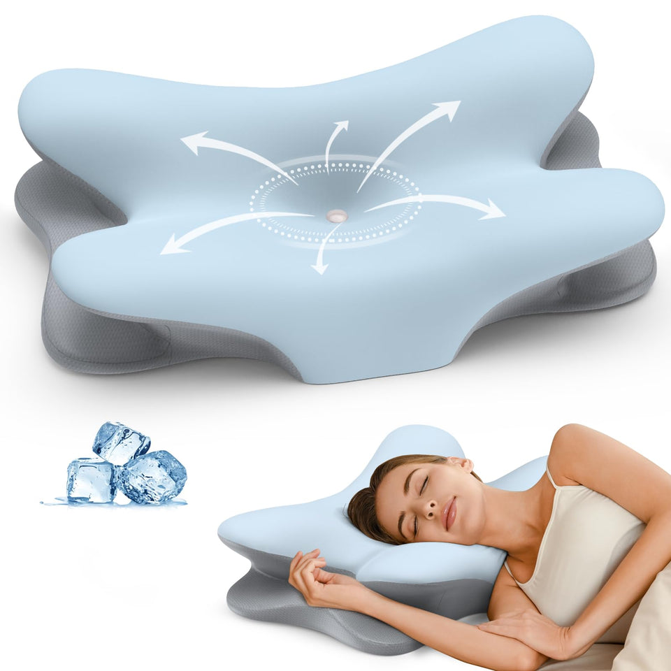 Besyodo cervical neck pillow front view supports head alignment during sleep.