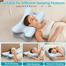 Besyodo cervical neck pillow packaging with cover demonstrates easy setup.
