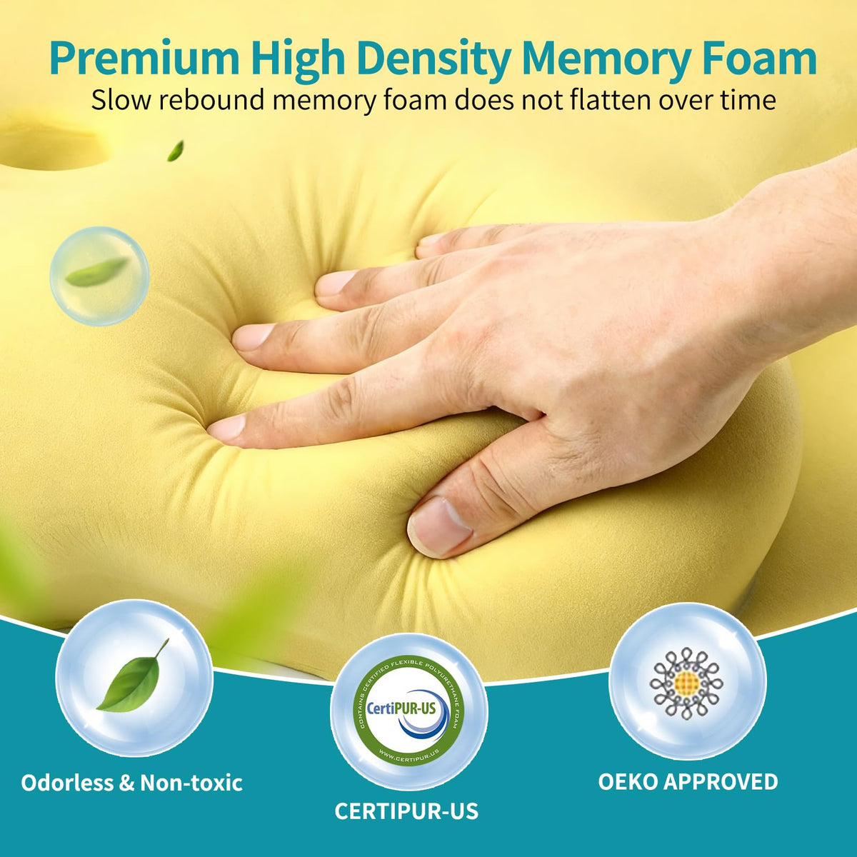 Besyodo memory foam core provides supportive, breathable contour.