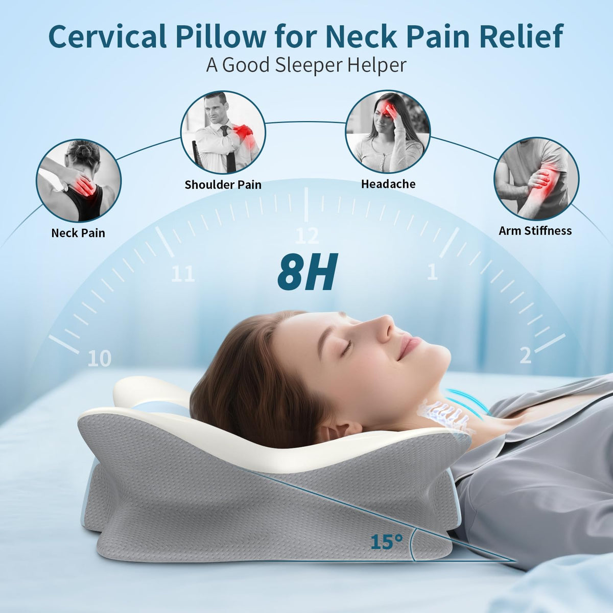 Besyodo memory-foam core delivers steady support and long-lasting shape.