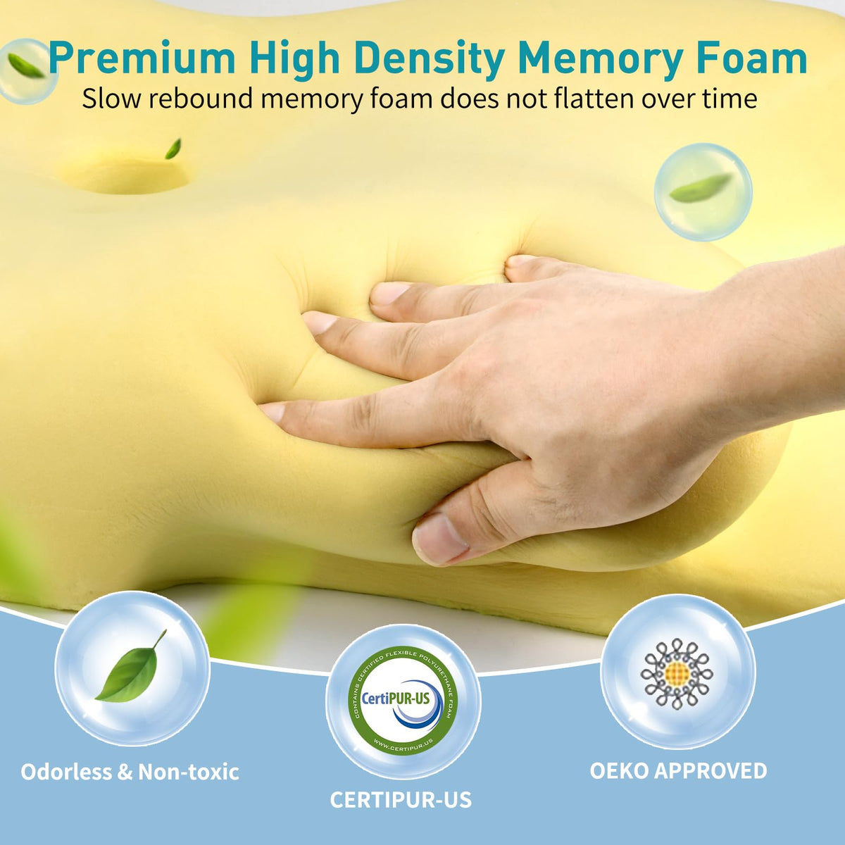 Besyodo pillow length offers space to move without leaving the pillow.