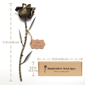 Beszone Meaningful Keepsake Bronze Rose, hand-cast with meticulous detail.