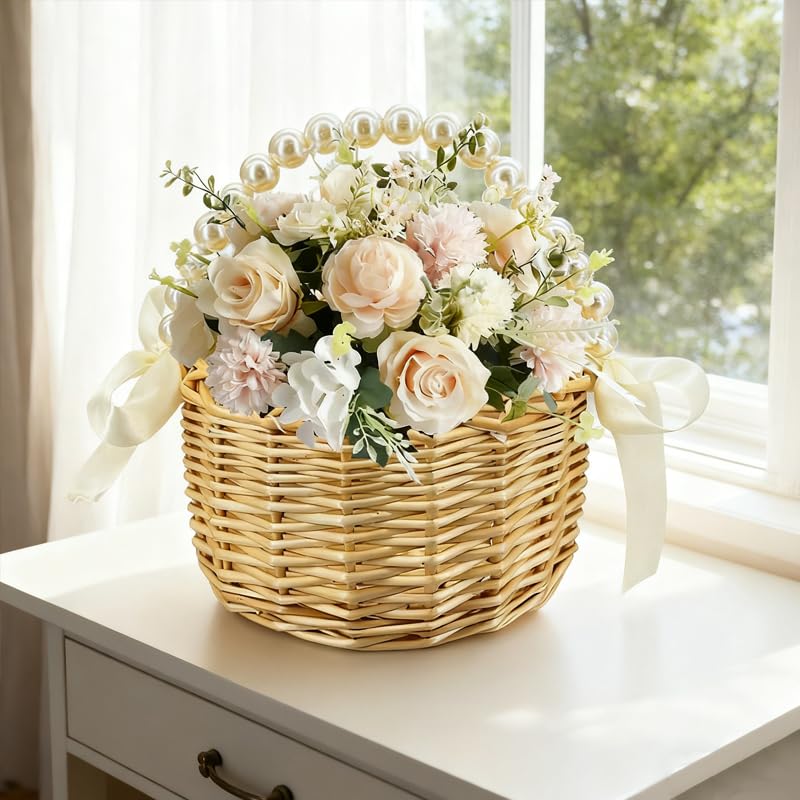 BETAULIFE flower basket as a home decor accent for dried arrangements.
