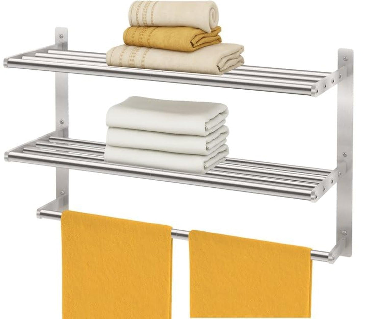 Bethom 24-inch hotel towel rack on wall for organized towels