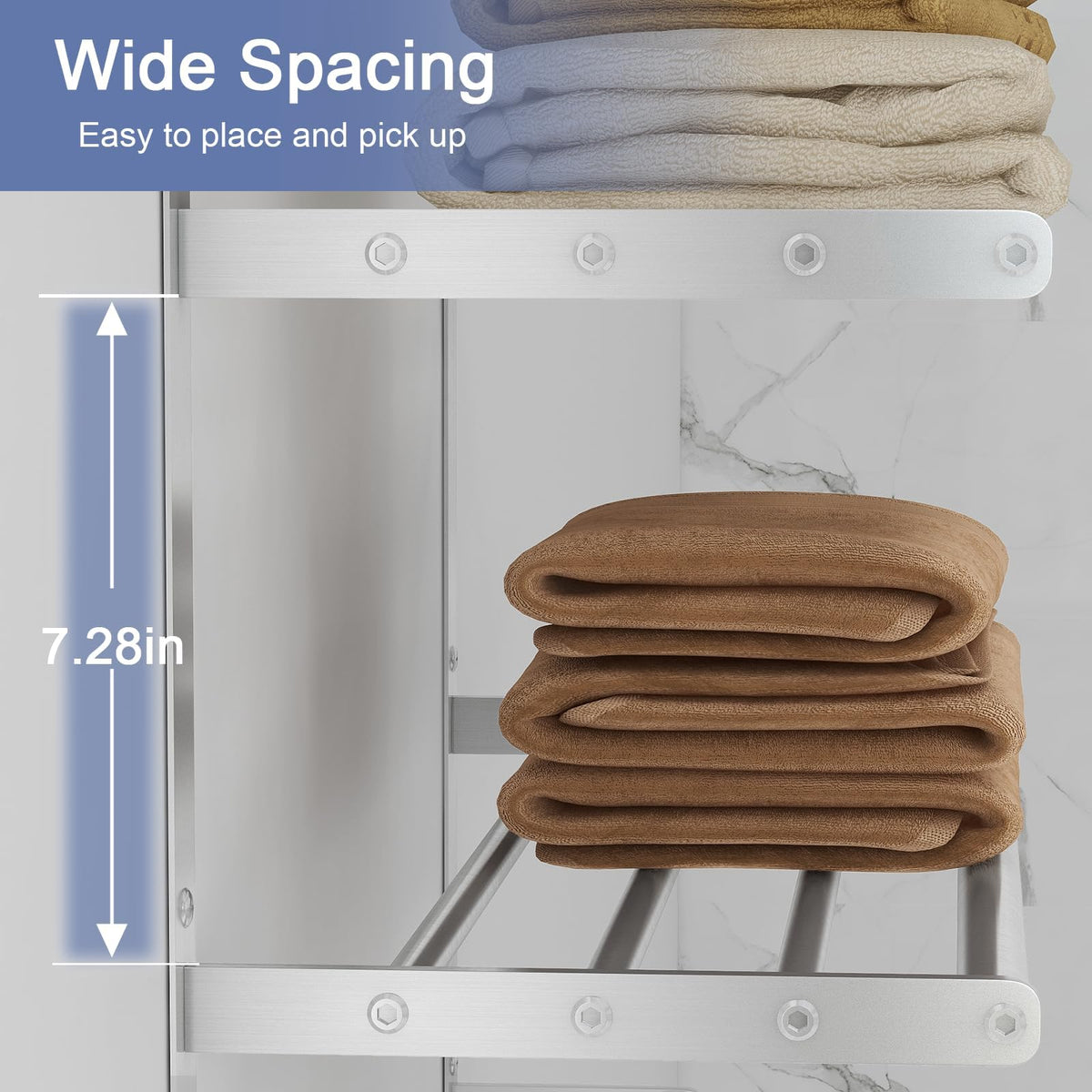 Bethom large-capacity bathroom organizer keeps towels and robes neatly stored
