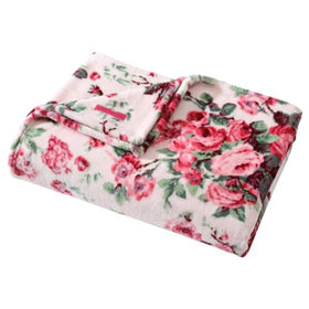 Betsey Johnson blanket plush throw front view offers inviting warmth for lounging.