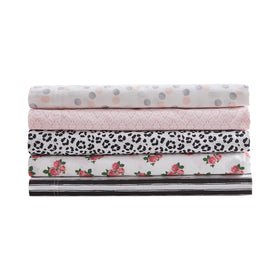 Betsey Johnson cotton percale sheets are machine washable for easy care.