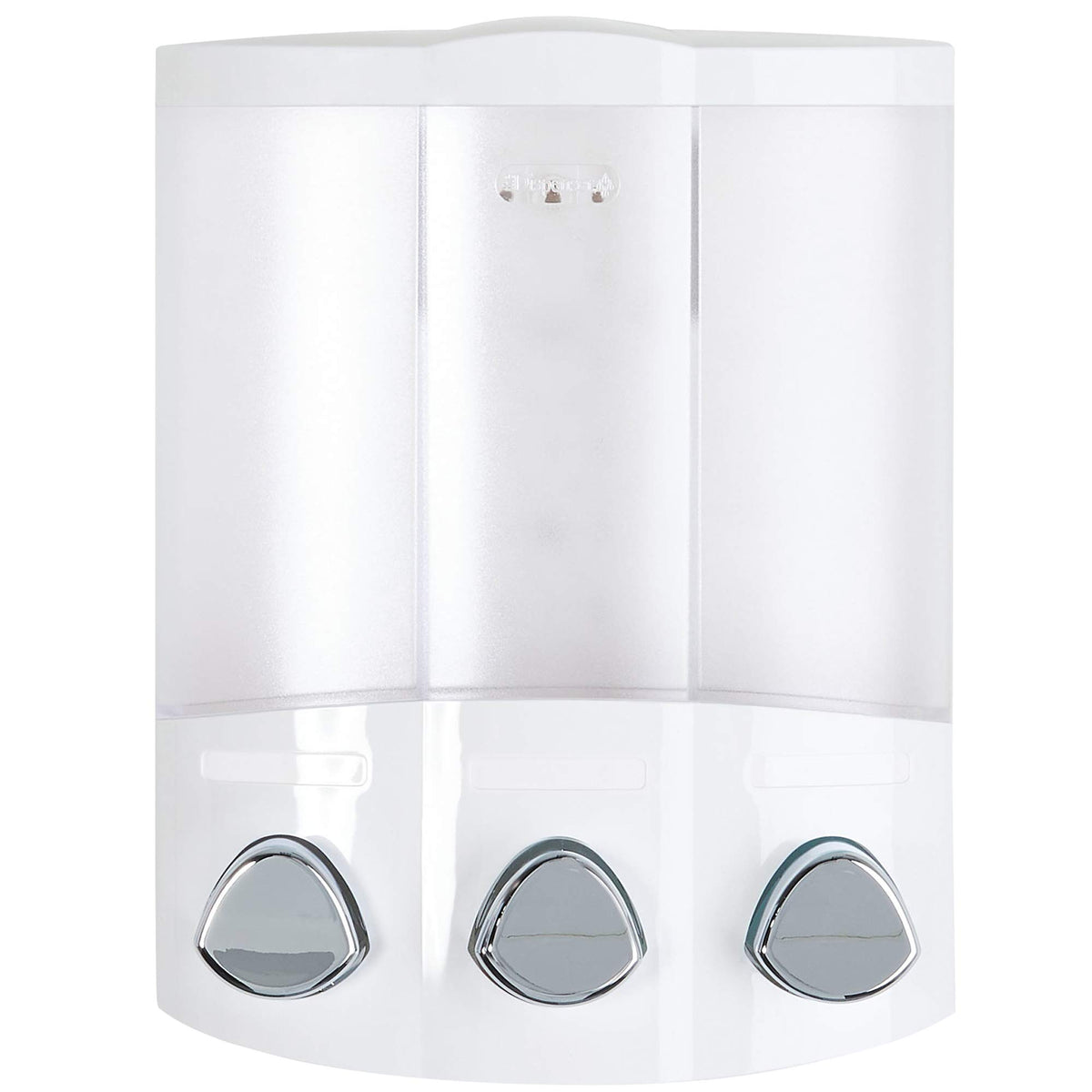 Better Living Euro Trio 3-Chamber Dispenser on wall for neat shower organization.