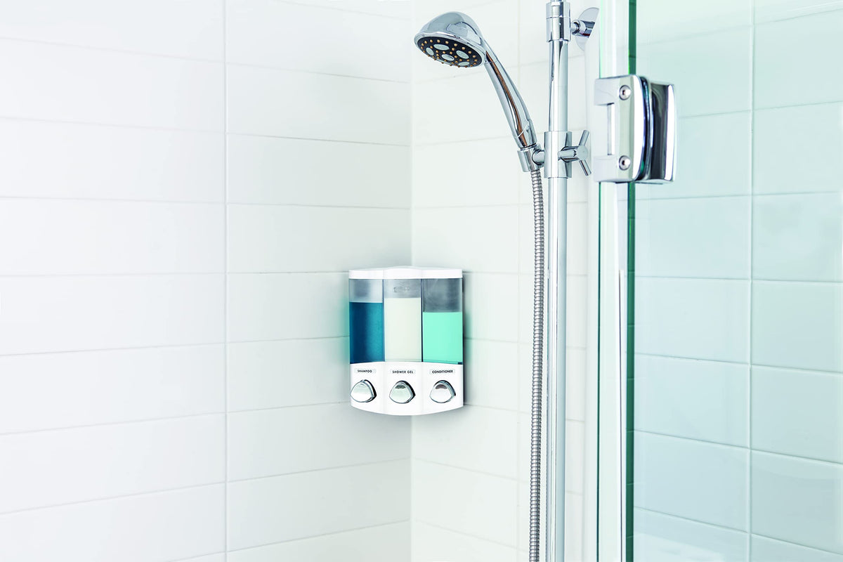 Better Living Euro Trio white, quick install with adhesive and tape.