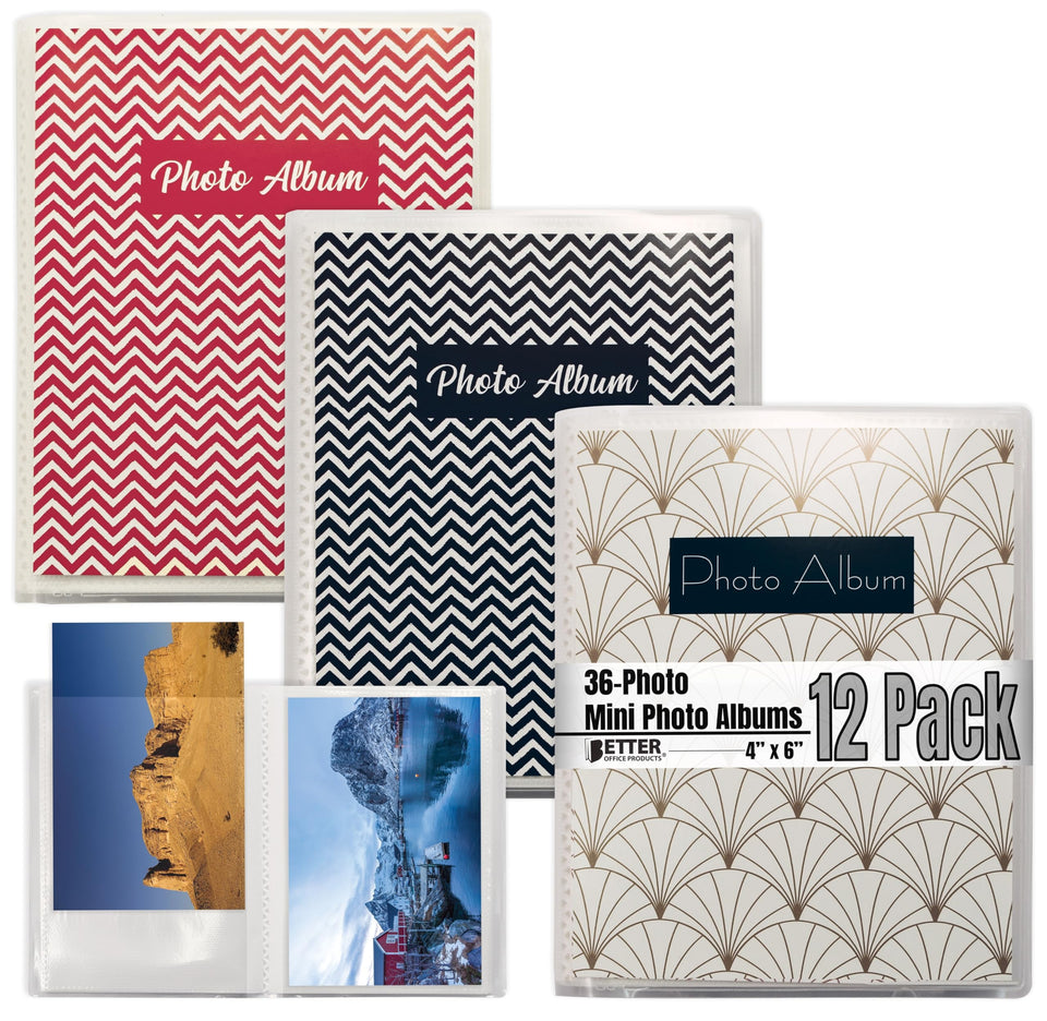 Better Office Products 48-photo mini album with clear view cover for easy photo viewing.