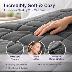 BETU blanket folded on bed ready for a calming night.