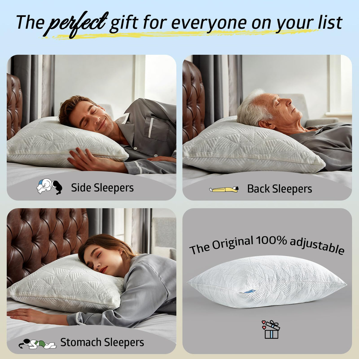 BETU breathable shredded memory foam core promotes airflow for cooler sleep.