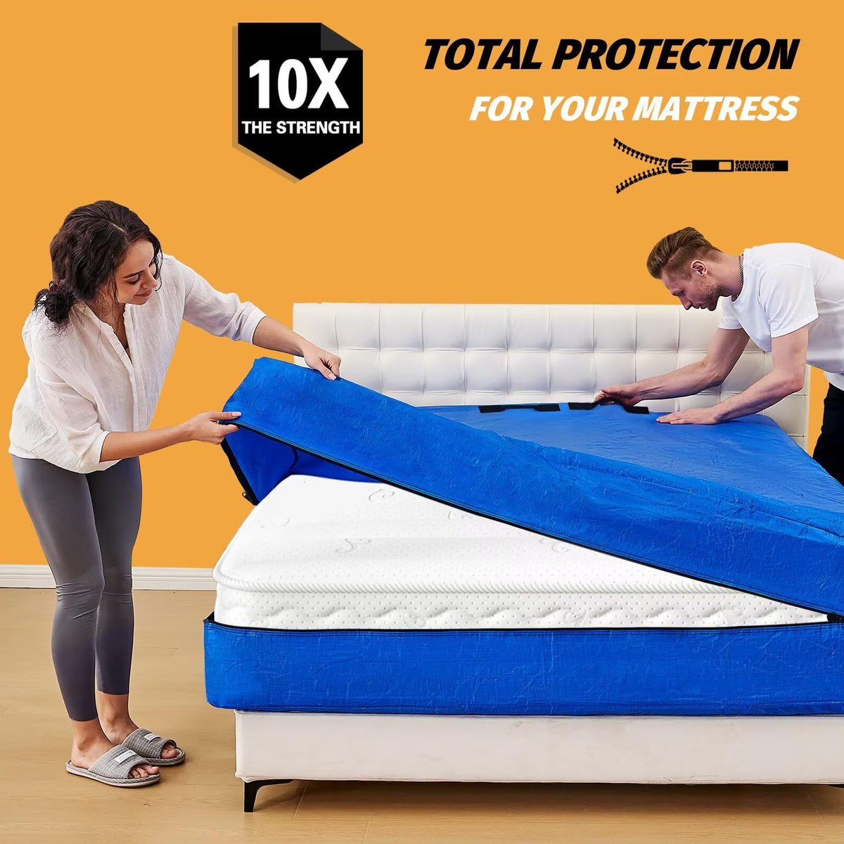 BETU bag with eight handles eases transporting a heavy mattress.