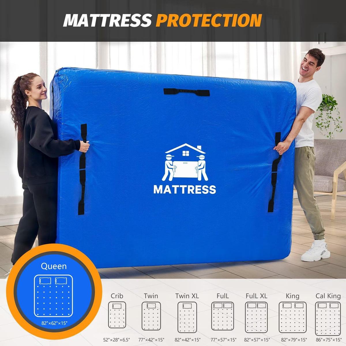 BETU mattress bag ideal for moving and long-term storage at home.