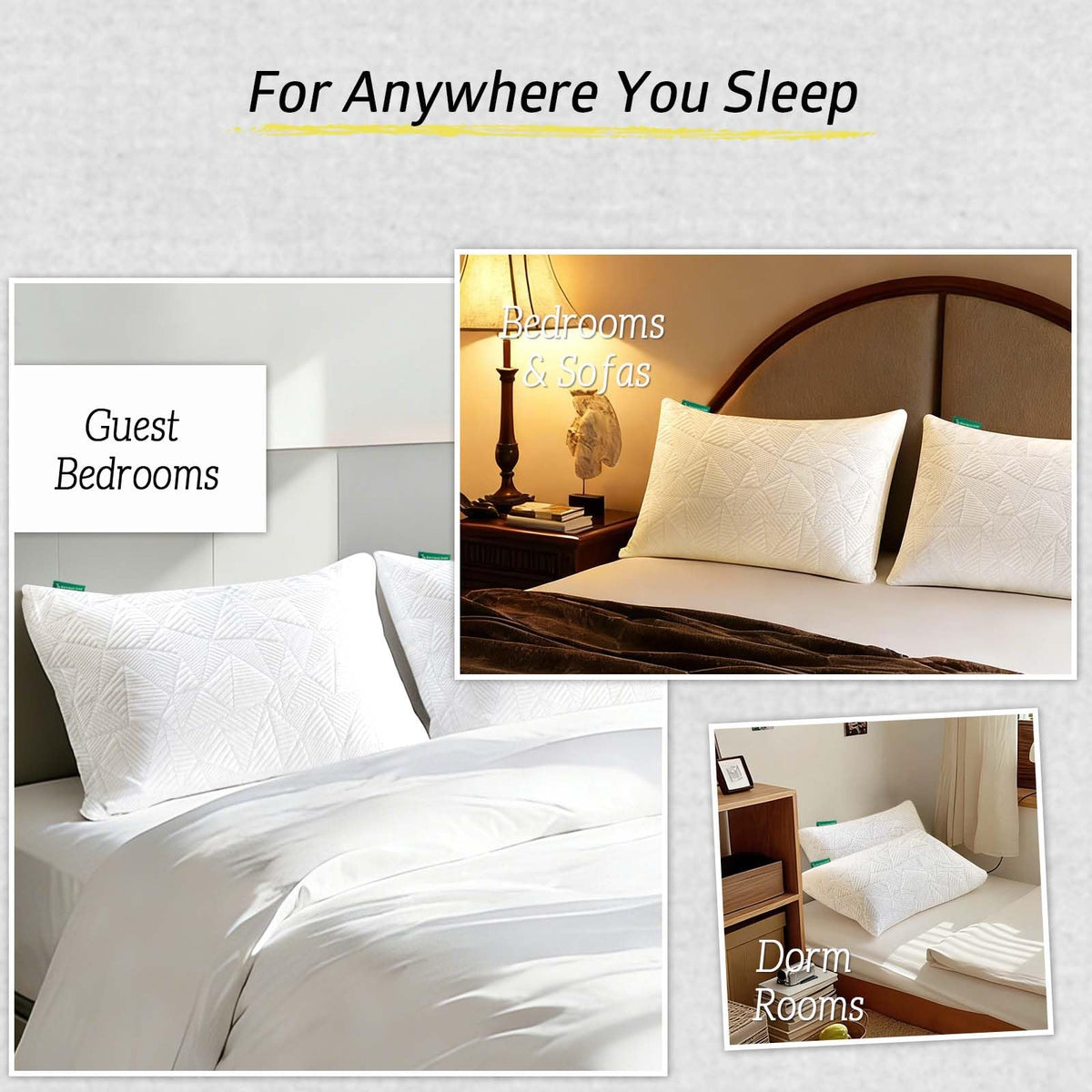 BETU Standard Pillow ideal for dorm rooms and college students