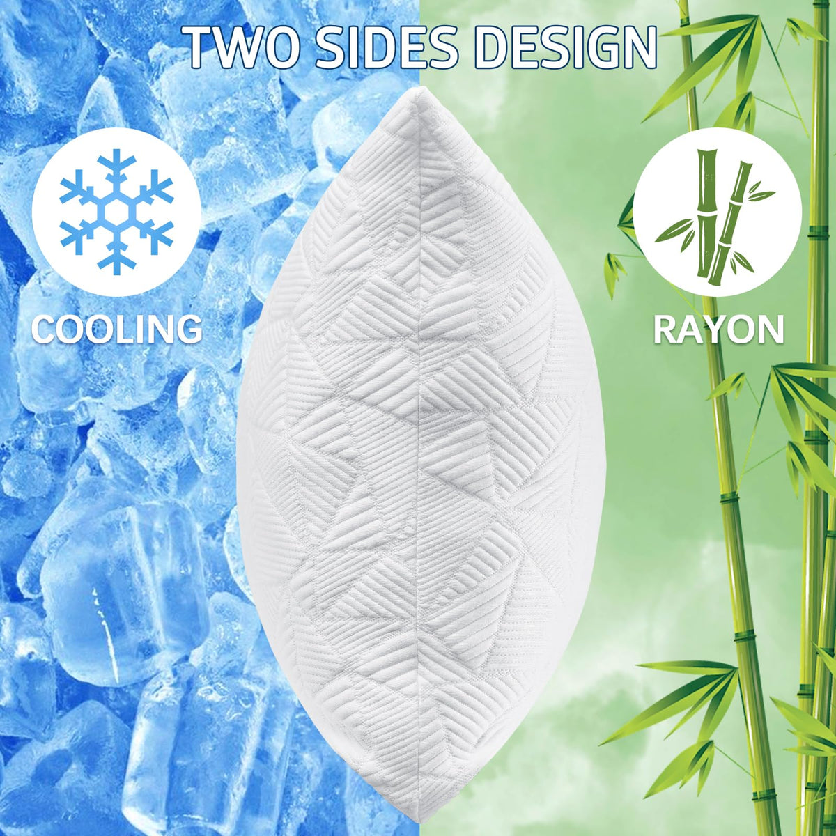 BETU Standard Pillow side-angle highlights adjustable fill for personalized comfort
