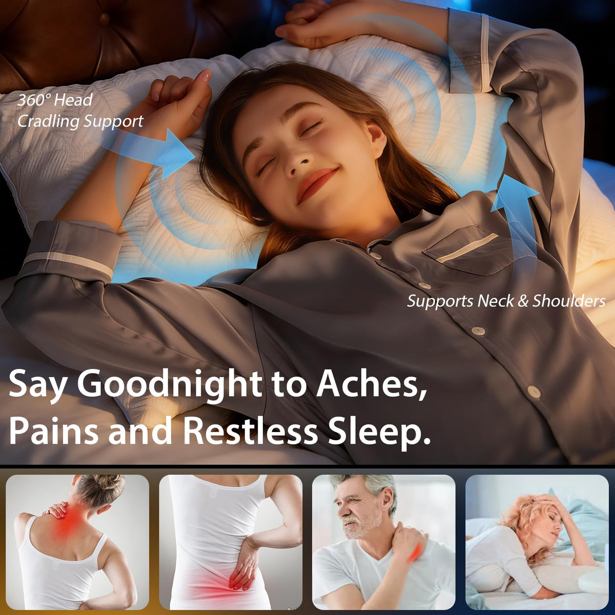 BETU two-pillow set arranged for bedroom setup