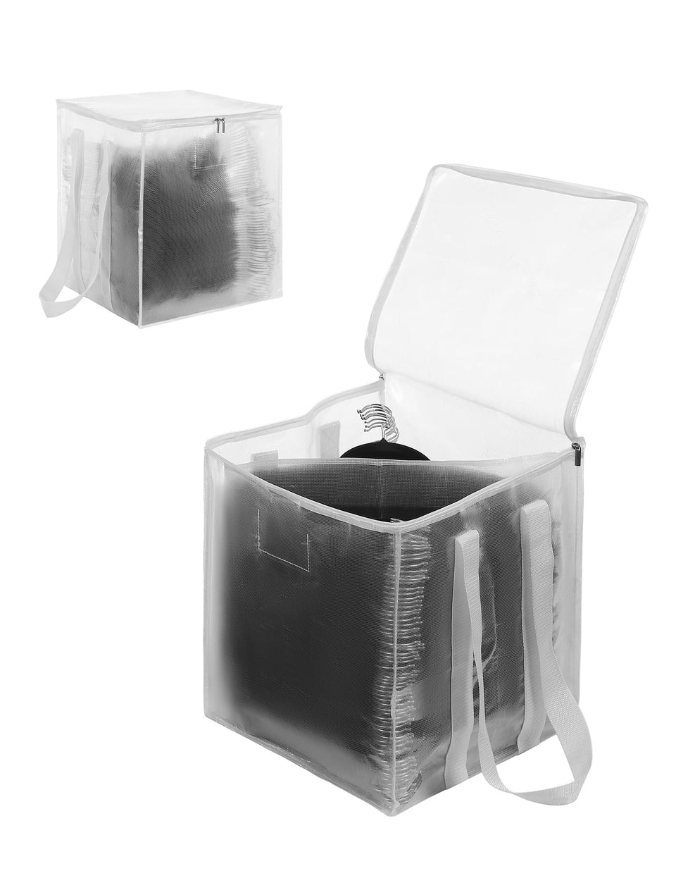 Beveetio 2-pack hanger organizer with lid keeps hangers organized and protected.