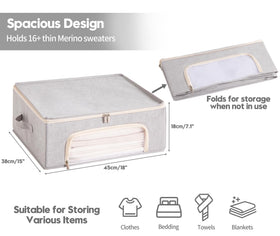 Beveetio foldable closet garment storage fits shelves and under-bed spaces.