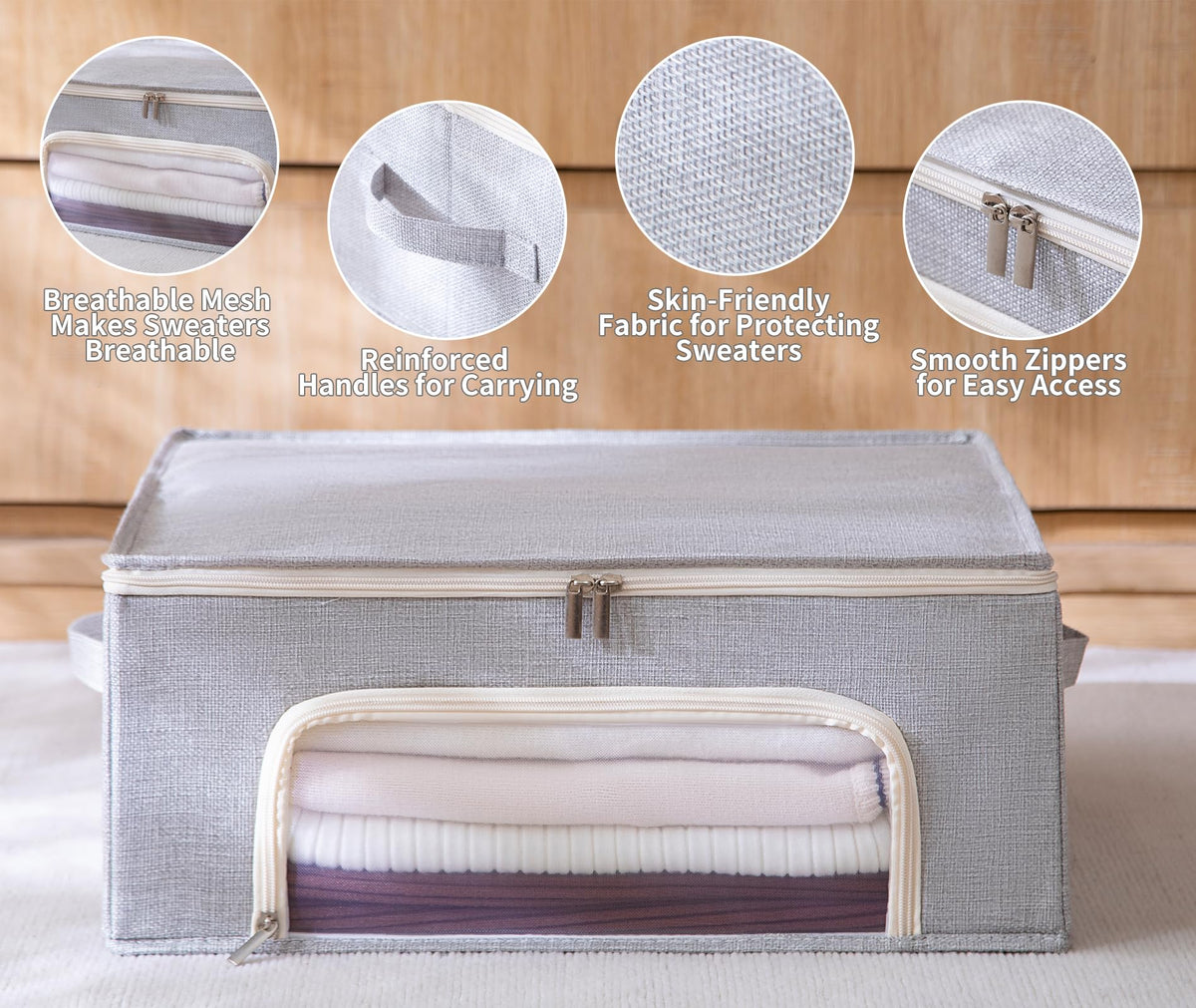 Beveetio reinforced inner lining reduces friction to protect delicate knits.