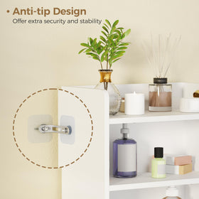BEWISHOME bottom storage for spare toilet paper and essentials.