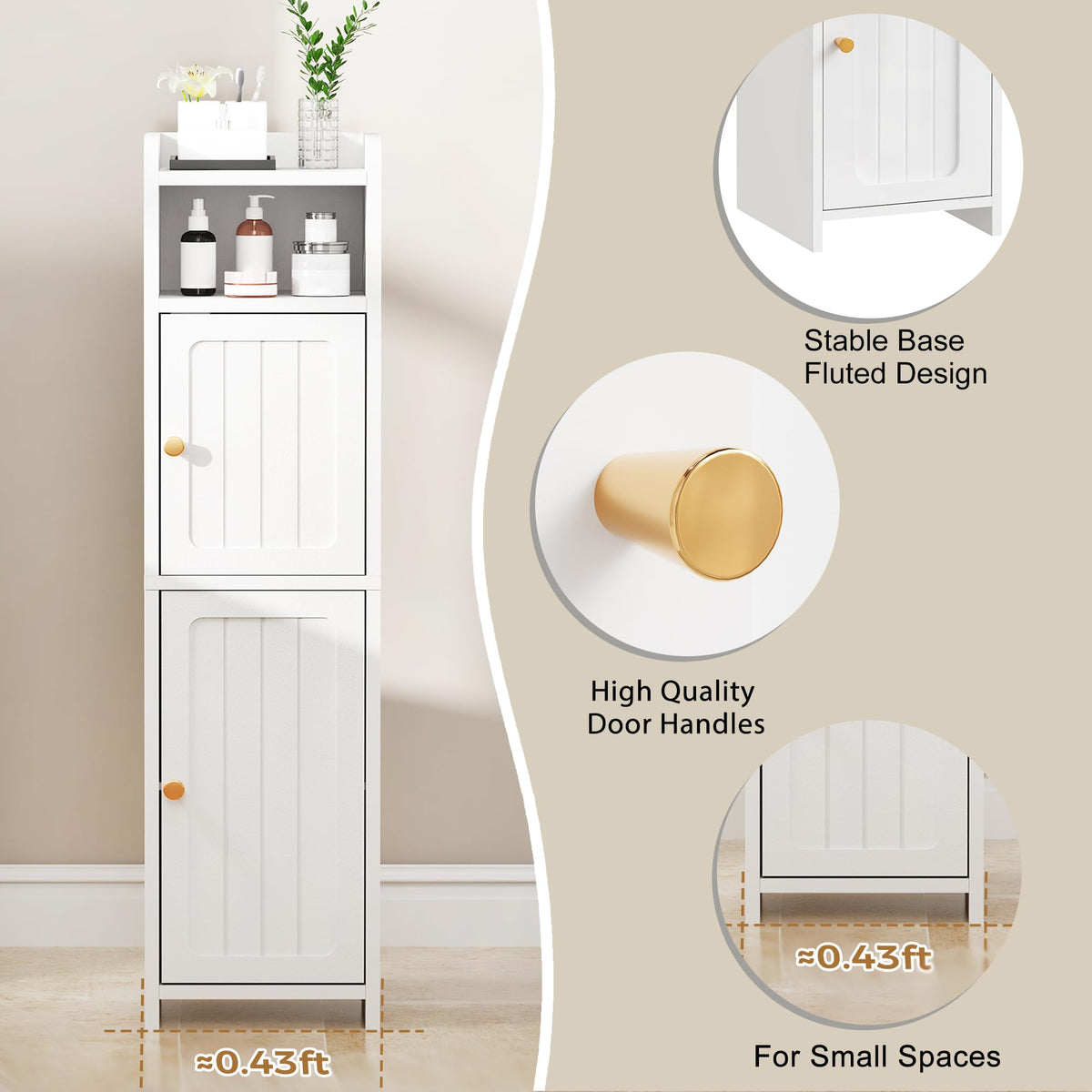 BEWISHOME narrow footprint fits tight spaces without compromising storage