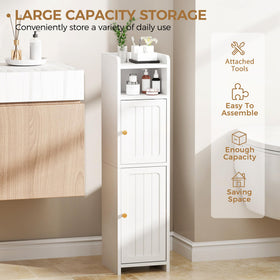 BEWISHOME two door cabinet hides clutter and keeps items tidy