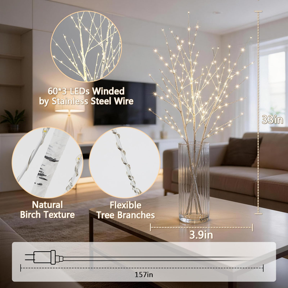 Bexdir 3W low power design reduces energy while lighting softly.