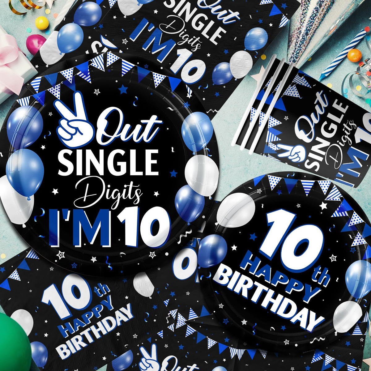 Bezkega seven-inch dessert plates perfect for cake and treats at a 10th birthday.