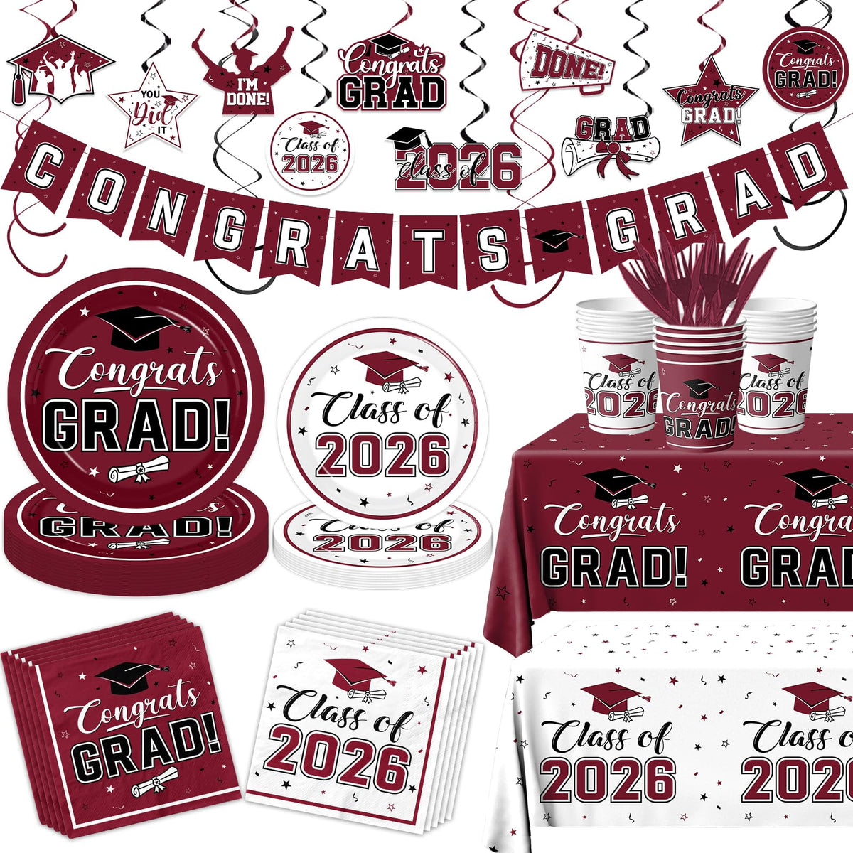 Bezkega graduation banner with bold maroon letters for Class of 2026 celebrations.