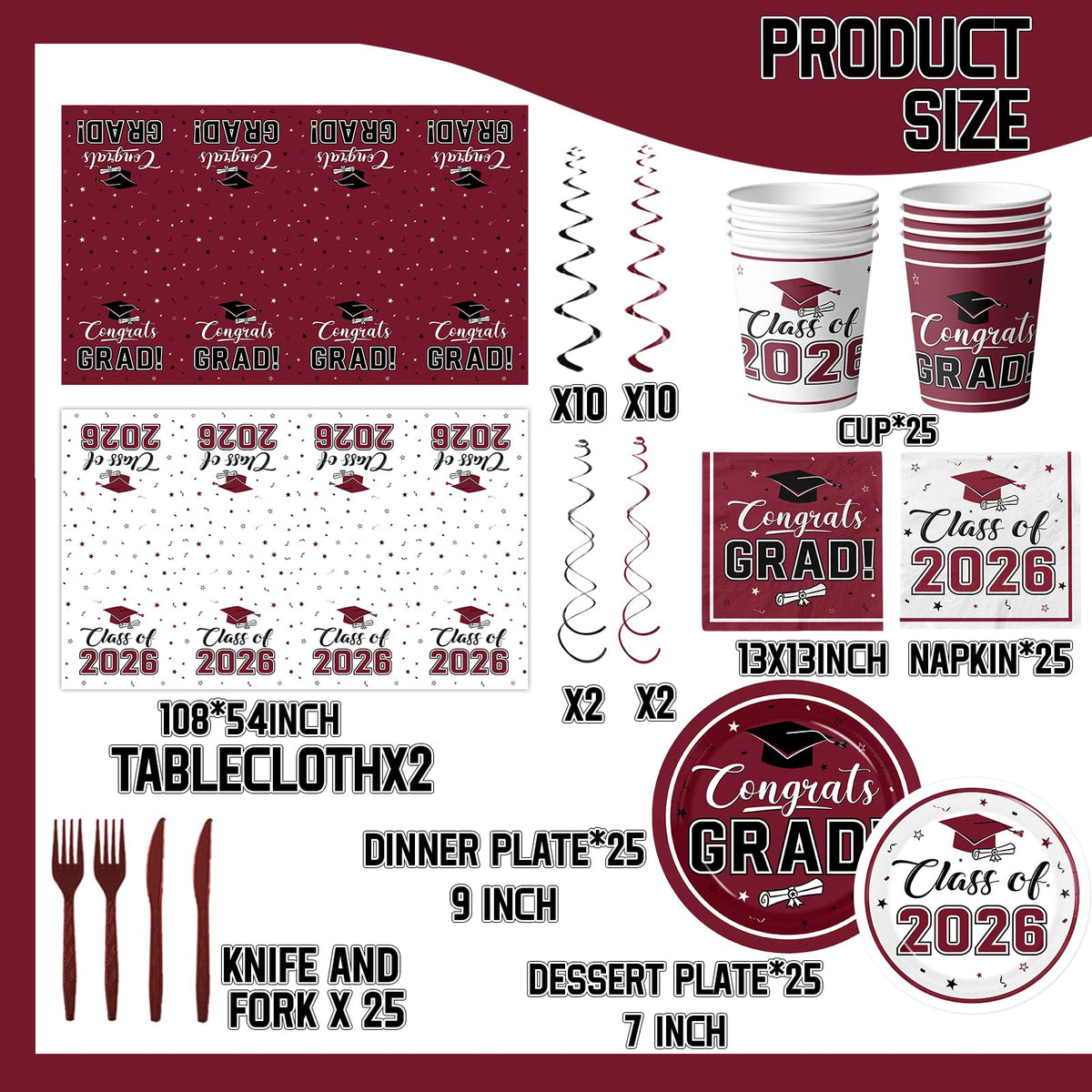 Bezkega graduation cups maroon and white for easy serving.