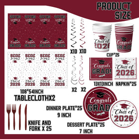Bezkega graduation cups maroon and white for easy serving.