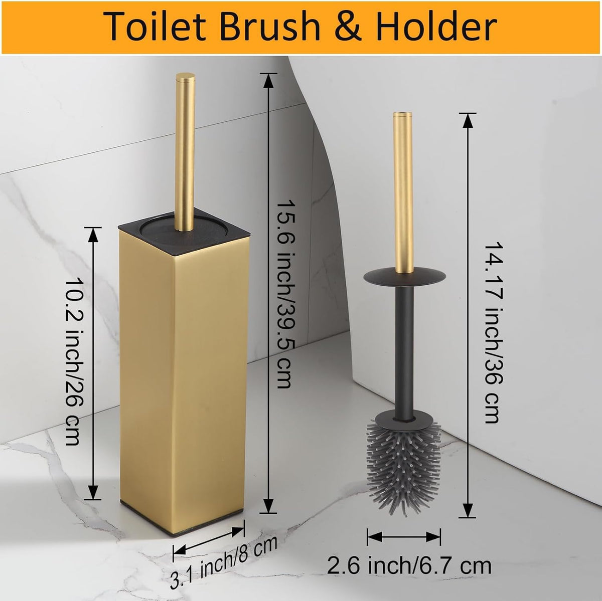 BGL brushed gold aluminium outer shell enhances durability in bathrooms.