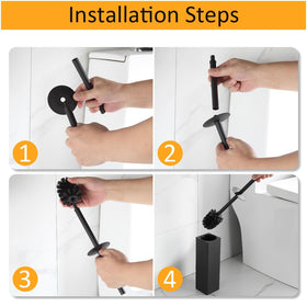 BGL square design toilet brush holder saves space in small bathrooms.