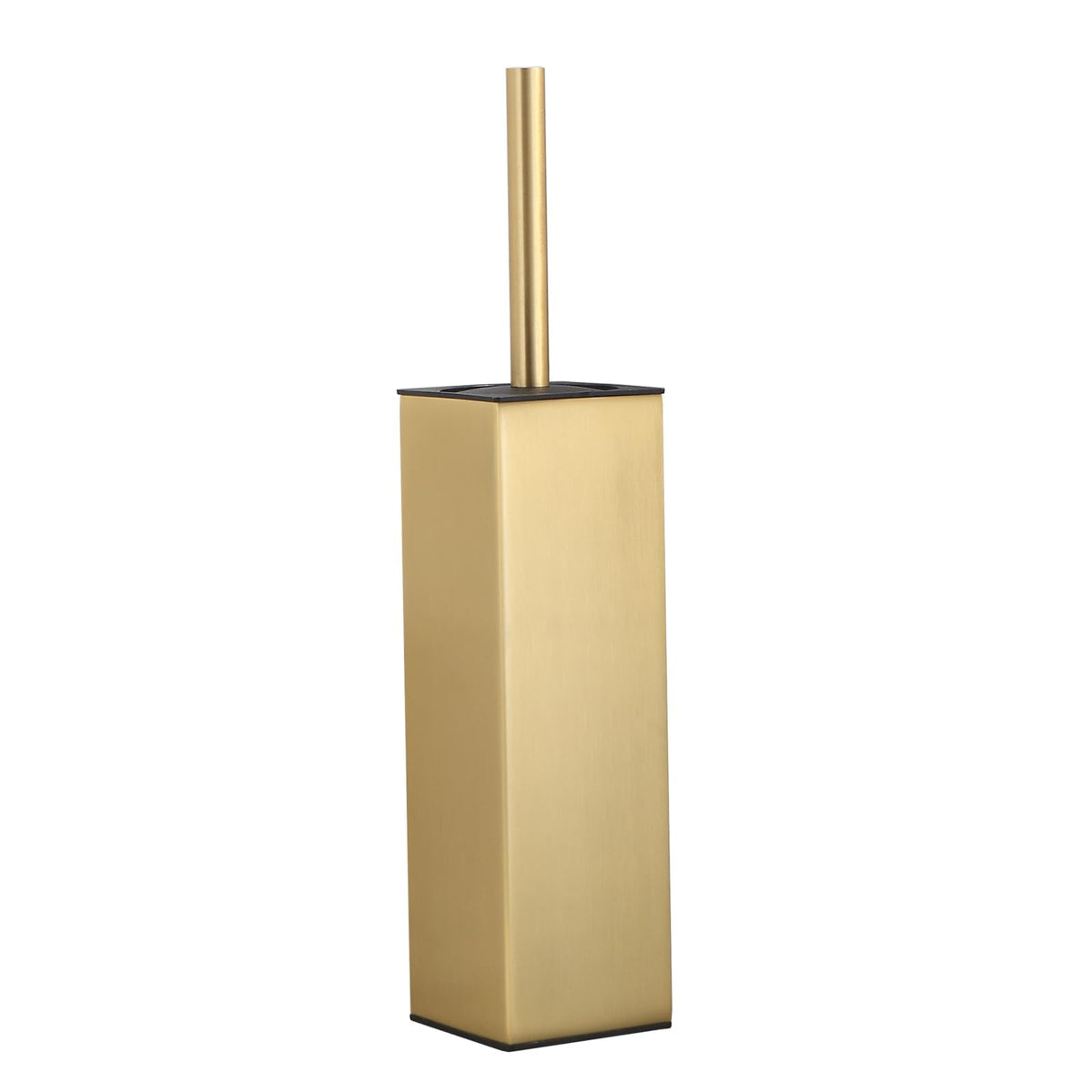 BGL standing toilet brush holder with brushed gold finish for stylish bathroom storage.