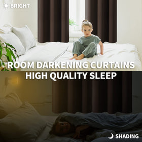 BGment 63-inch long bedroom curtains on a window for enhanced shade.