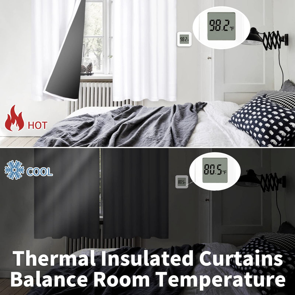 BGment curtains with black lining backing enhance privacy and light blocking