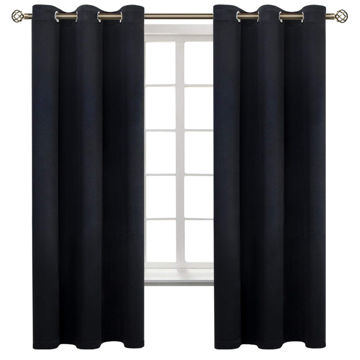 BGment blackout curtains front view with grommets for easy hanging and darkening the room