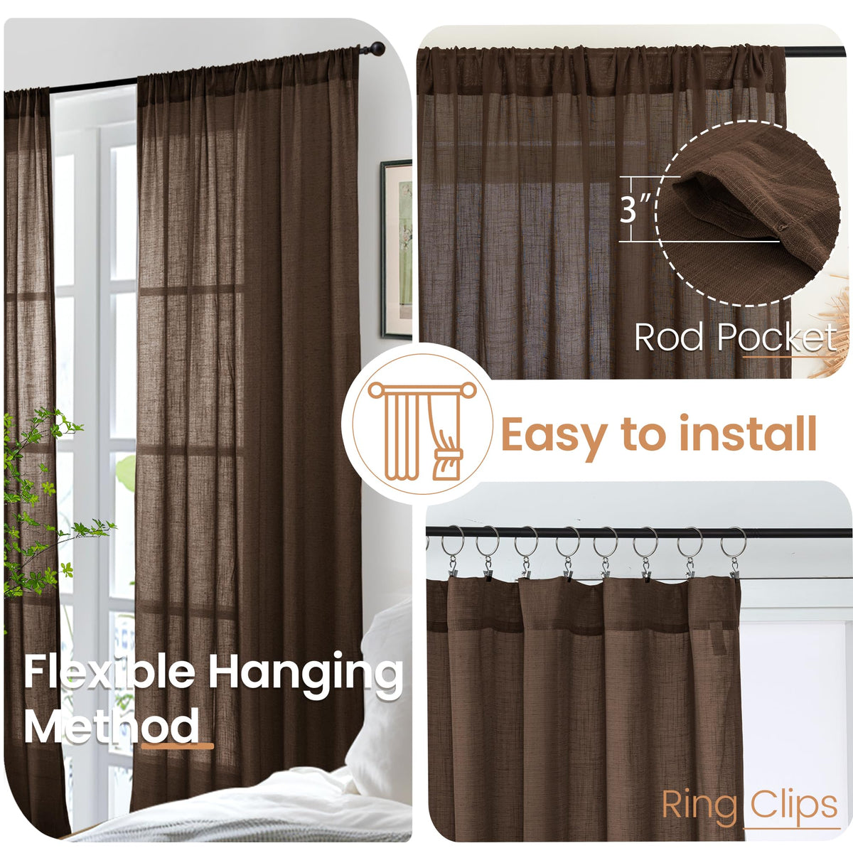 BGment semi-sheer drapes preserve privacy while allowing air flow.