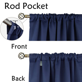 BGment curtains back tab and rod pocket for flexible mounting and easy installation