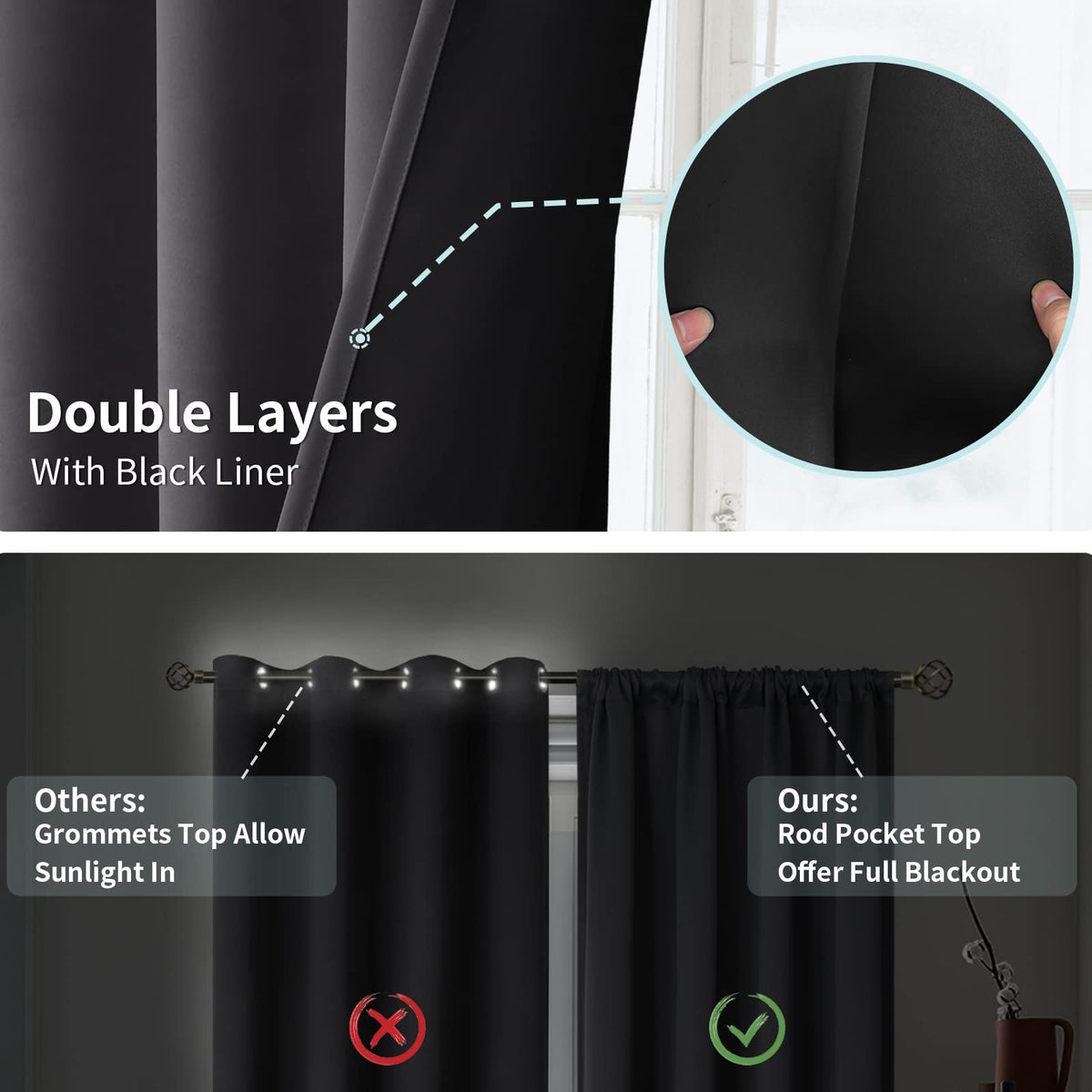 BGment curtains are machine washable for simple care.