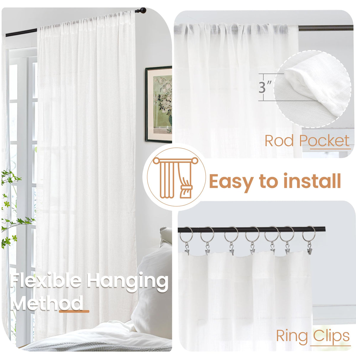 BGment linen drapes for dining area complement rustic or modern decor
