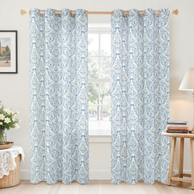 BGment curtains in a dining room setting with soft, ambient light.
