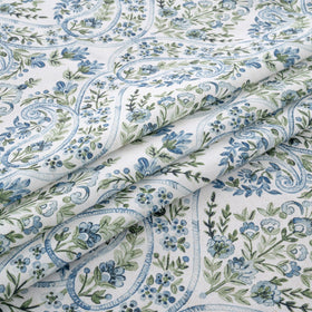 BGment botanical-inspired curtains folded neatly for storage.