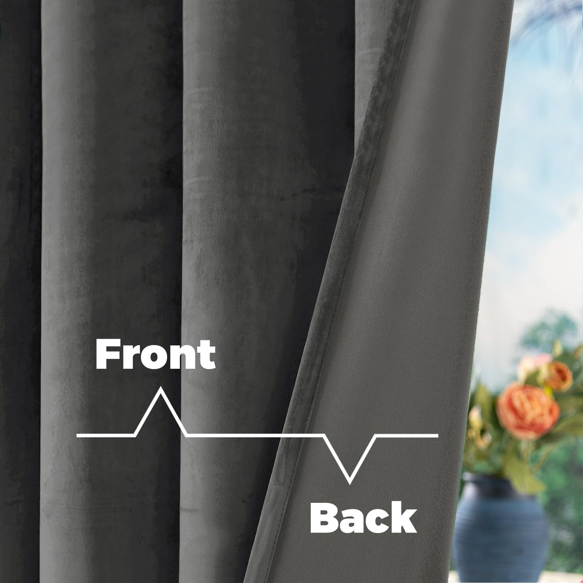 BGment curtains in a modern bedroom showing three hanging options.